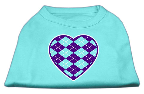 Argyle Heart Purple Screen Print Shirt Aqua XXXL (20)