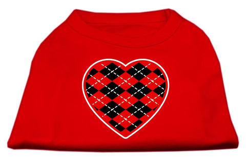 Argyle Heart Red Screen Print Shirt Red XL (16)