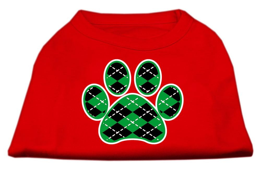 Argyle Paw Green Screen Print Shirt Red XL (16)