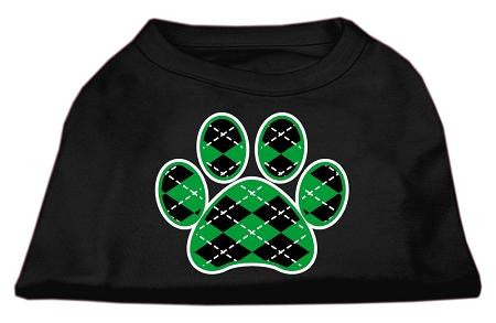 Argyle Paw Green Screen Print Shirt Black XS (8)