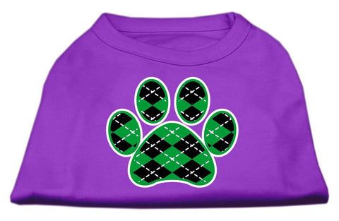 Argyle Paw Green Screen Print Shirt Purple XS (8)