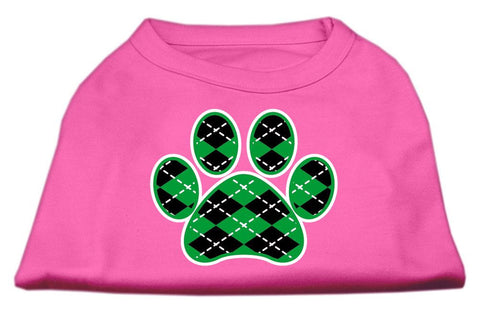 Argyle Paw Green Screen Print Shirt Bright Pink XXL (18)