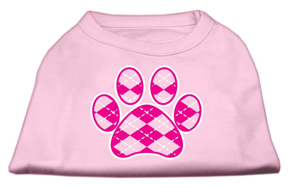 Argyle Paw Pink Screen Print Shirt Light Pink Lg (14)