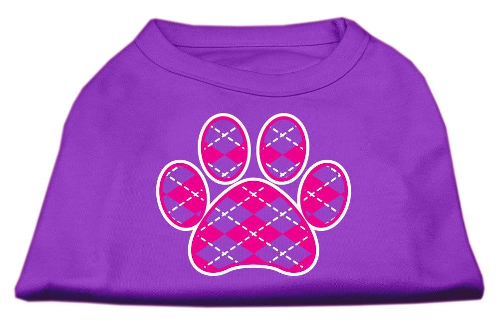 Argyle Paw Pink Screen Print Shirt Purple Lg (14)