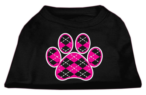 Argyle Paw Pink Screen Print Shirt Black Med (12)