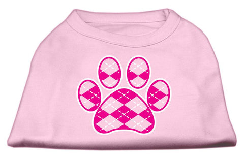 Argyle Paw Pink Screen Print Shirt Light Pink Sm (10)