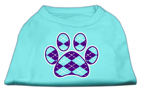 Argyle Paw Purple Screen Print Shirt Aqua Med (12)