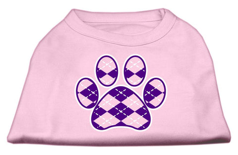 Argyle Paw Purple Screen Print Shirt Light Pink Sm (10)