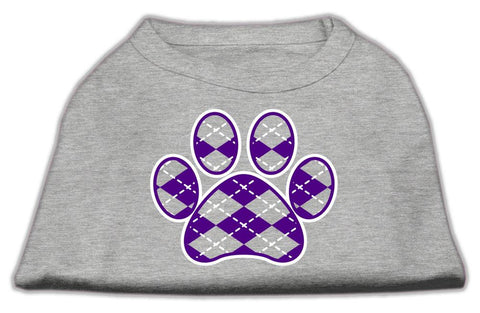 Argyle Paw Purple Screen Print Shirt Grey XS (8)