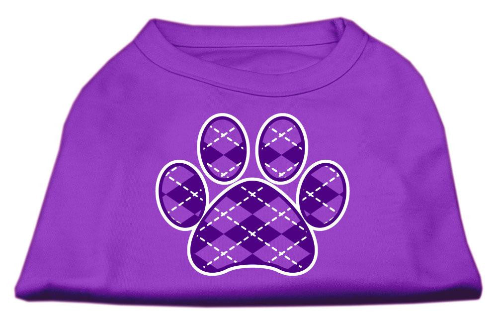 Argyle Paw Purple Screen Print Shirt Purple XS (8)