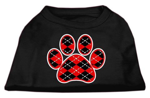 Argyle Paw Red Screen Print Shirt Black Sm (10)