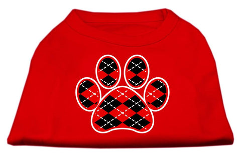 Argyle Paw Red Screen Print Shirt Red XS (8)