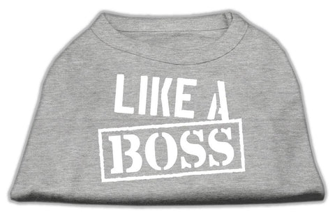 Like a Boss Screen Print Shirt Grey Lg (14)