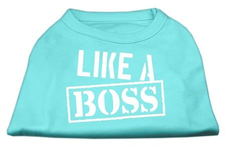 Like a Boss Screen Print Shirt Aqua Med (12)