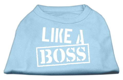 Like a Boss Screen Print Shirt Baby Blue XS (8)