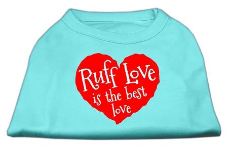 Ruff Love Screen Print Shirt Aqua XS (8)