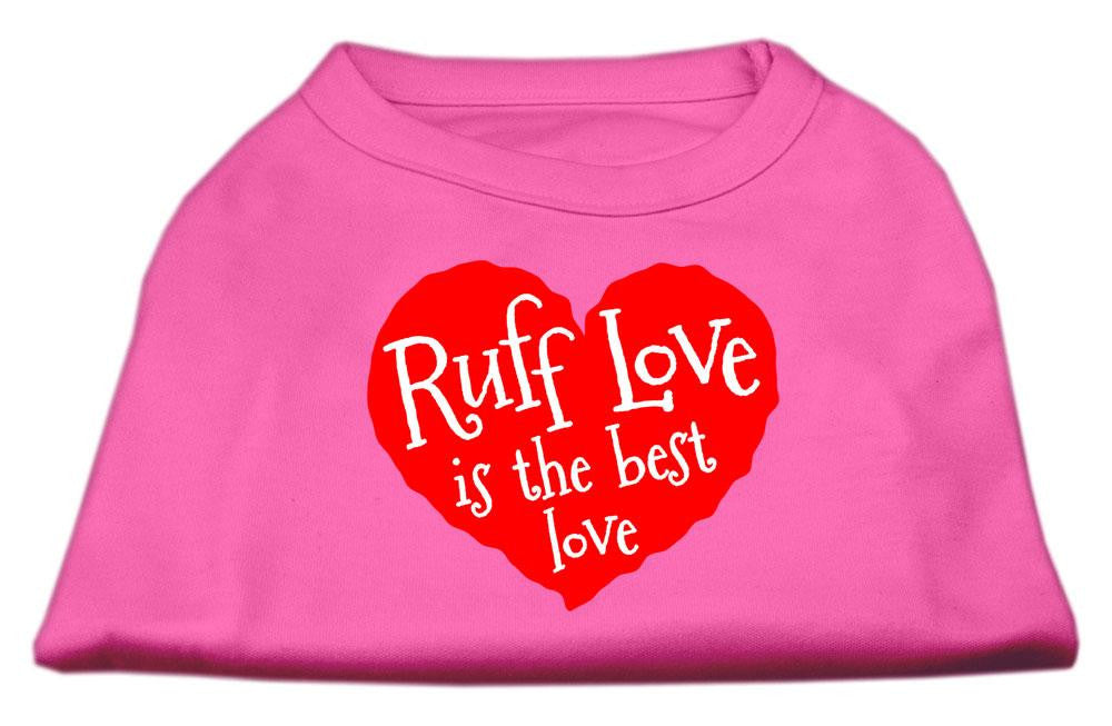 Ruff Love Screen Print Shirt Bright Pink XS (8)