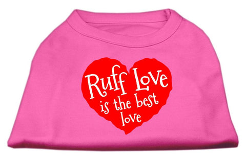 Ruff Love Screen Print Shirt Bright Pink XS (8)