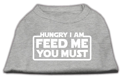 Hungry I am Screen Print Shirt Grey Lg (14)