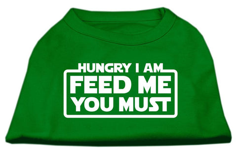 Hungry I Am Screen Print Shirt Emerald Green XS (8)