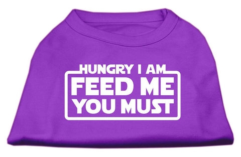 Hungry I am Screen Print Shirt Purple XS (8)