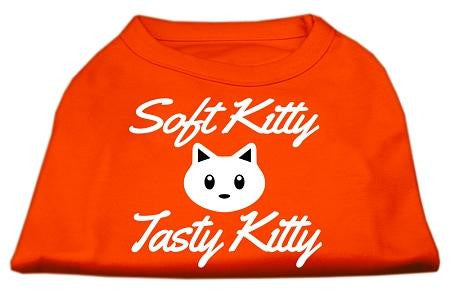 Softy Kitty, Tasty Kitty Screen Print Dog Shirt Orange Lg (14)