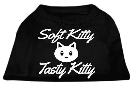 Softy Kitty, Tasty Kitty Screen Print Dog Shirt Black Med (12)