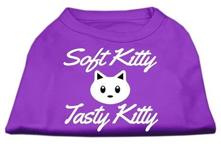 Softy Kitty, Tasty Kitty Screen Print Dog Shirt Purple Med (12)