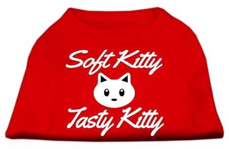 Softy Kitty, Tasty Kitty Screen Print Dog Shirt Red Sm (10)