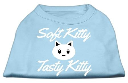 Softy Kitty, Tasty Kitty Screen Print Dog Shirt Baby Blue XL (16)