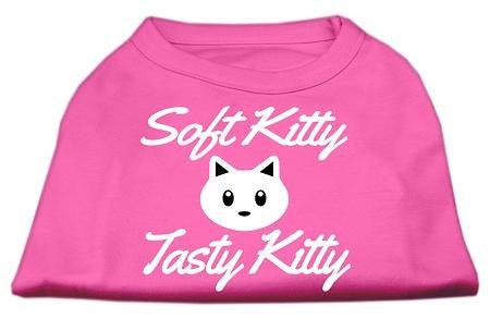 Softy Kitty, Tasty Kitty Screen Print Dog Shirt Bright Pink XL (16)