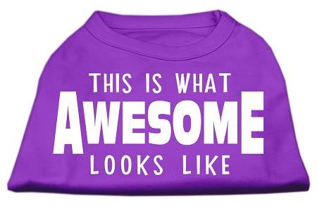 This is What Awesome Looks Like Dog Shirt Purple Lg (14)