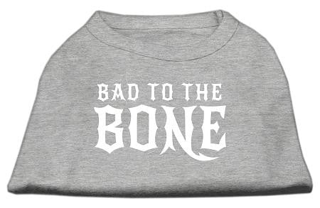 Bad to the Bone Dog Shirt Grey Lg (14)