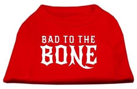 Bad to the Bone Dog Shirt Red Lg (14)