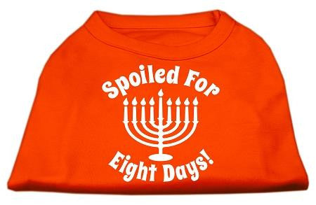 Spoiled for 8 Days Screenprint Dog Shirt Orange Lg (14)