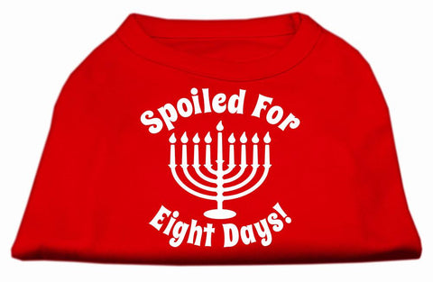 Spoiled for 8 Days Screenprint Dog Shirt Red Lg (14)