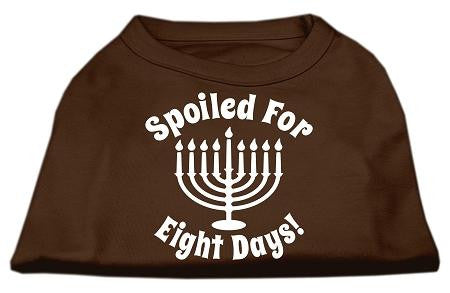 Spoiled for 8 Days Screenprint Dog Shirt Brown Med (12)