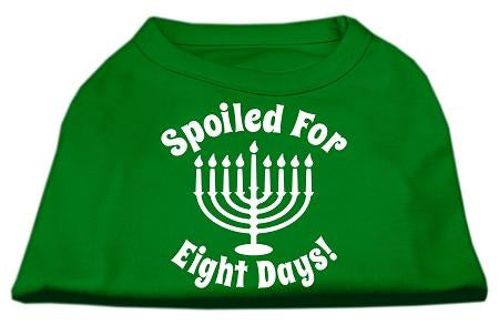 Spoiled for 8 Days Screenprint Dog Shirt Emerald Green Sm (10)