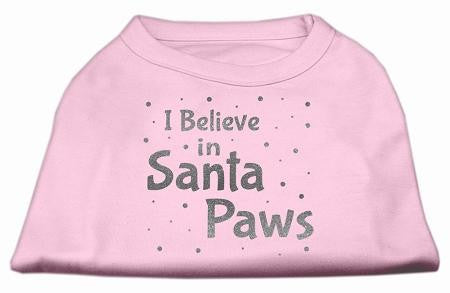 Screenprint Santa Paws Pet Shirt Light Pink Lg (14)