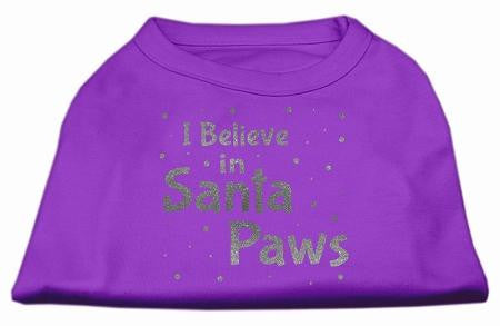 Screenprint Santa Paws Pet Shirt Purple Lg (14)