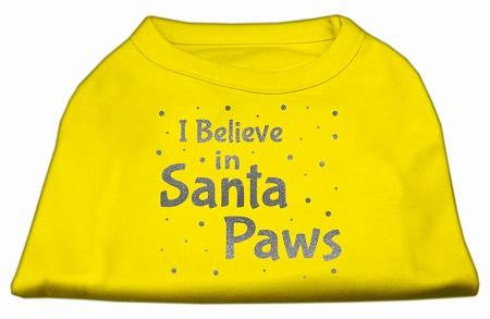 Screenprint Santa Paws Pet Shirt Yellow Lg (14)