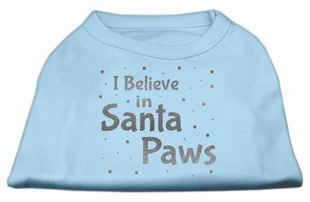 Screenprint Santa Paws Pet Shirt Baby Blue Med (12)