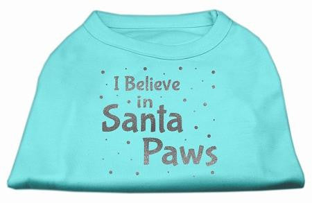 Screenprint Santa Paws Pet Shirt Aqua XS (8)