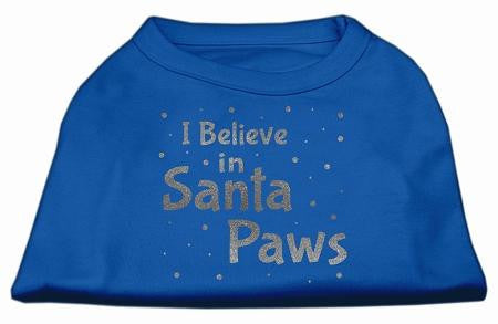 Screenprint Santa Paws Pet Shirt Blue XS (8)