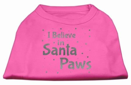 Screenprint Santa Paws Pet Shirt Bright Pink XS (8)