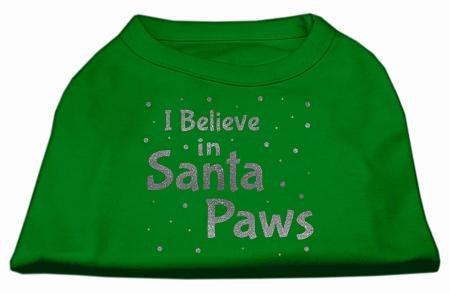 Screenprint Santa Paws Pet Shirt Emerald Green XS (8)