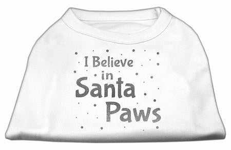 Screenprint Santa Paws Pet Shirt White XS (8)