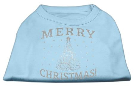 Shimmer Christmas Tree Pet Shirt Baby Blue XS (8)