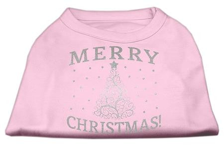 Shimmer Christmas Tree Pet Shirt Light Pink XS (8)