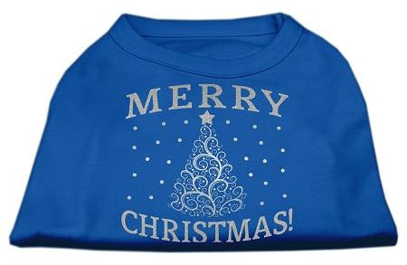 Shimmer Christmas Tree Pet Shirt Blue XXXL (20)